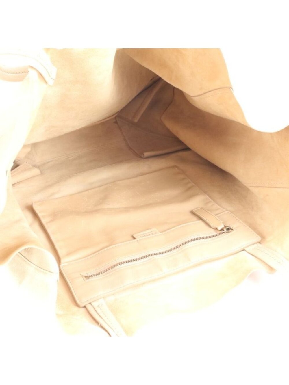 ★SOLD★ Celine Horizontal Cabas Leather Tote Beige Shoulder Hand Cem - Picture 8 of 9